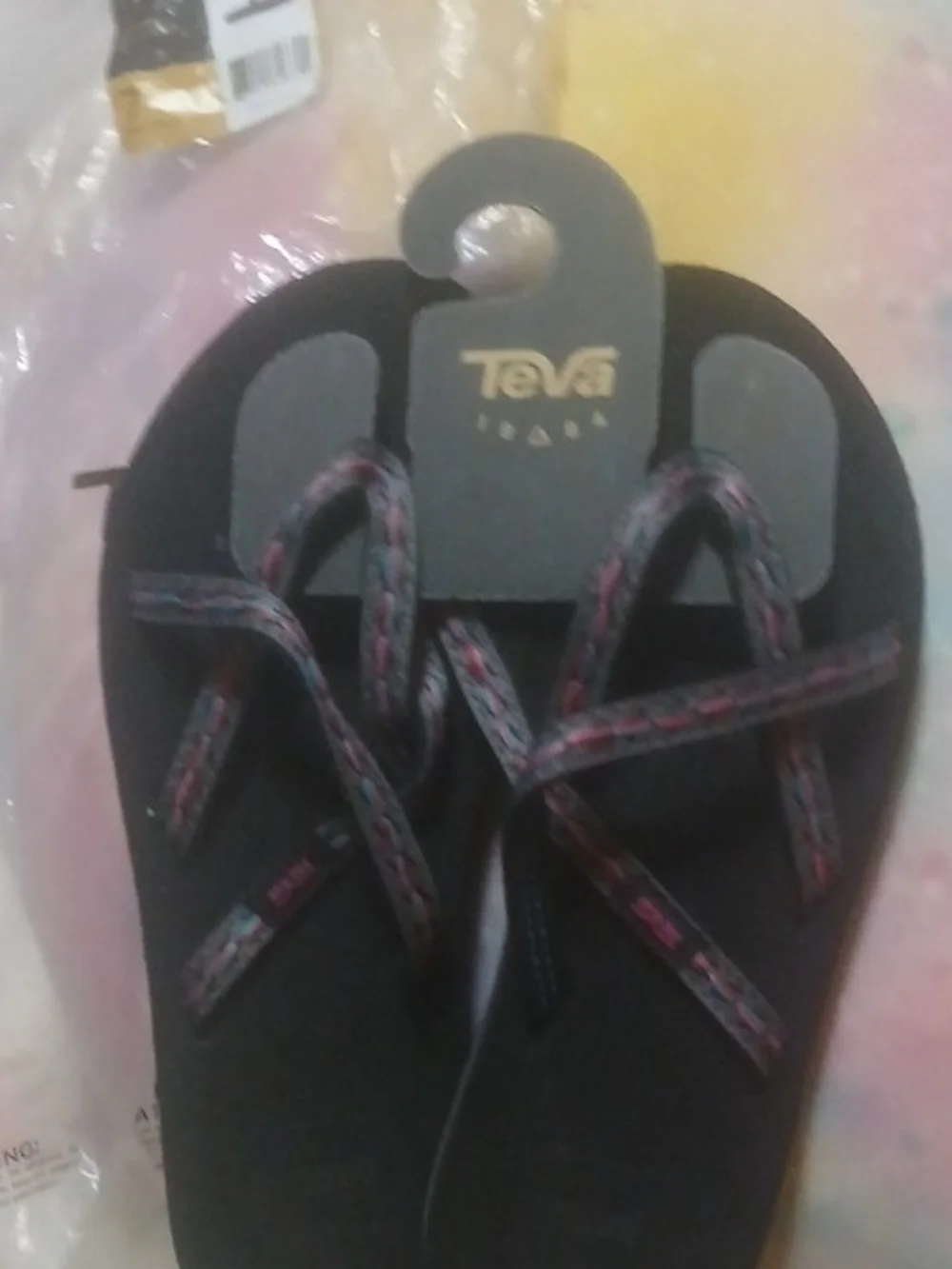 Teva Mush II Flip-Flop Women's Black & Pink Sandals NWT